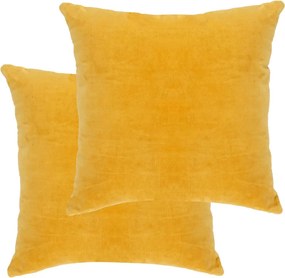 vidaXL Almofadões veludo de algodão 2 pcs 45x45 cm amarelo