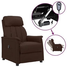 vidaXL Poltrona reclinável elétrica couro artificial castanho