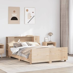 vidaXL Cama sem colchão 140x200 cm madeira de pinho maciça