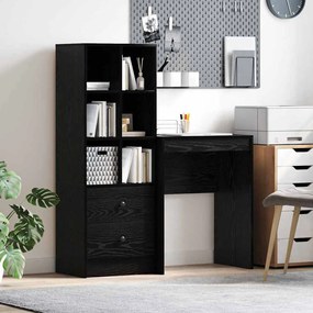 vidaXL Mesa com Armazenamento 2 pcs Carvalho preto 45.5 x 34 x 127 cm
