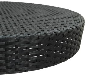 Mesa de jardim 75,5x106 cm vime PE preto