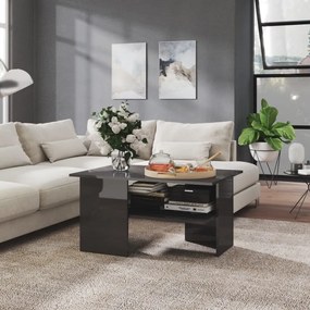 vidaXL Mesa de centro derivados de madeira cinzento brilhante