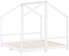Estrutura de cama infantil 2x(80x160) cm pinho maciço branco