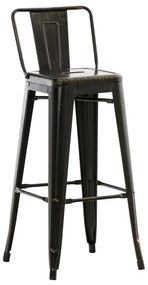Banco de bar Mason em metal 44 x 96 x 43 cm Preto + Dourado