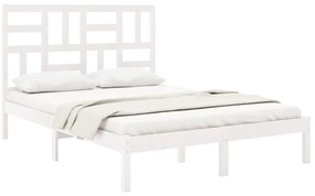 Estrutura de cama 120x200 cm madeira maciça branco