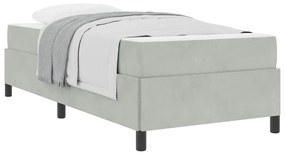 Estrutura da Cama Branco e Cinza Claro 90 x 190 cm Veludo