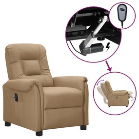 vidaXL Poltrona reclinável elétrica couro artificial cor cappuccino