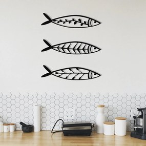 Acessório Decorativo de Parede Hamsi – Preto – 32 x 8 cm (3 Peças)