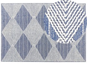 Tapete de lã creme e azul 160 x 230 cm DATCA Beliani