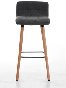 Conjunto de 2 bancos de bar Lincoln em tecido e com estrutura em Cor Natural 42 x 94 x 49 cm Cinzento