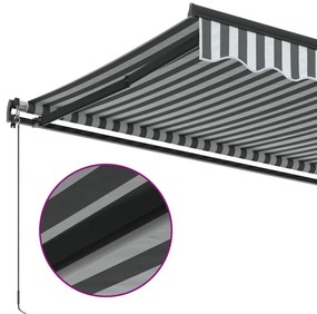 Toldo retrátil manual 400x350 cm antracite e branco