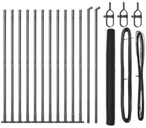 Conjunto de Cercas Conjunto de 2 Cinza Aço 25 x 1,5 m Durável