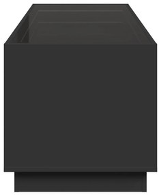 Mesa de centro luzes LED Infinity 90x50x50 cm preto
