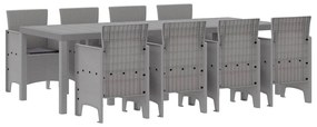 Conjunto de Jantar ao Ar Livre 9 pcs Branco 250 x 100 x 73 cm