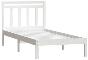 Estrutura de cama 100x200 cm pinho maciço branco