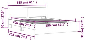 Estrutura de cama com cabeceira 150x200 cm branco