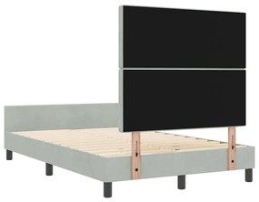 Cama vidaXL Cinza Claro 120x190 cm Veludo