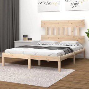 3104713 vidaXL Estrutura de cama dupla 135x190 cm madeira maciça