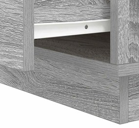 Criado-Mudo com Luzes LED Cinza Sonoma 39x34,5x50 cm