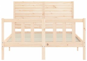 Cama sem colchão 140x190 cm madeira de pinho maciça