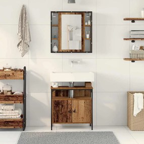vidaXL Conjunto de Móveis para Banheiro com prateleira 2 pcs Castanho