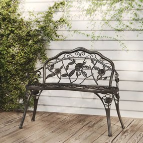 vidaXL Banco de jardim 100 cm alumínio fundido preto