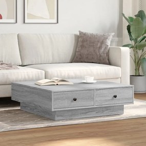 Mesa de centro 90x90x28 cm derivados madeira cinzento sonoma