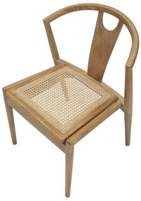 Cadeira Japan - Set 2 Peças – 56x53x76 cm – Madeira e Rattan – Design