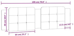 Almofadão de cabeceira 180 cm couro artificial preto e branco