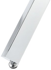 Mesa de jantar em metal prateado e tampo de vidro  ⌀ 110 cm BUTLER Beliani
