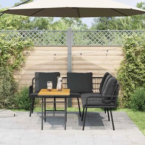 vidaXL Conjunto de Sofá de Jardim de 2 peças com Almofadas Preto Rattan Sintético