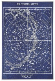 Quadro com motivo de mapa das estrelas azul 63 x 93 cm TRAVERSA Beliani