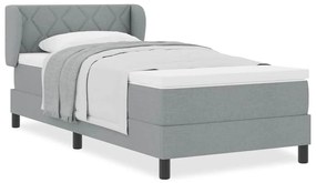 Cama Box com Colchão vidaXL Cinza Claro 90x190 cm Tecido