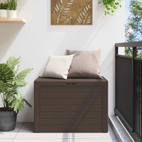vidaXL Caixa de arrumação de jardim 78x44x55 cm castanho