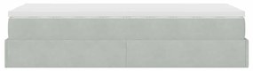 Estrutura cama otomana colchão 80x200 cm veludo cinzento claro
