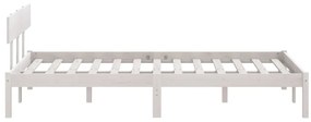 Estrutura de cama 160x200 cm pinho maciço branco