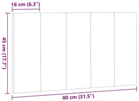 Almofadão de cabeceira 80 cm tecido cinzento-acastanhado