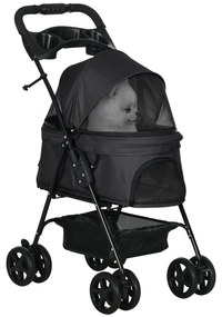 PawHut Carrinho para Cães Dobrável Carrinho para Cães Pequenos com Rod