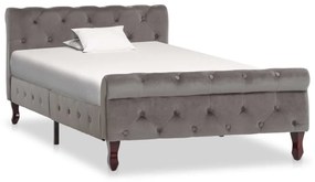 vidaXL Estrutura de cama 100x200 cm veludo cinzento