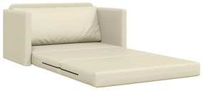 Sofá-camas 2-em-1 Creme 124x71x78 cm Couro Sintético