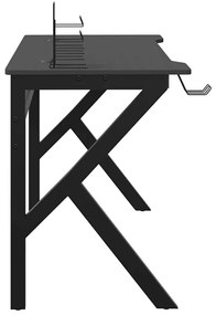 Secretária de gaming c/ pernas em forma de K 110x60x75 cm preto