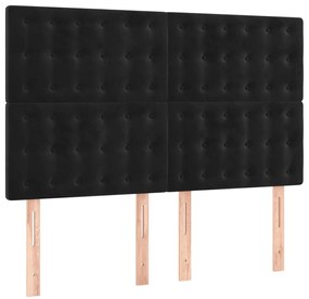 Cama com molas/colchão 140x200 cm veludo preto