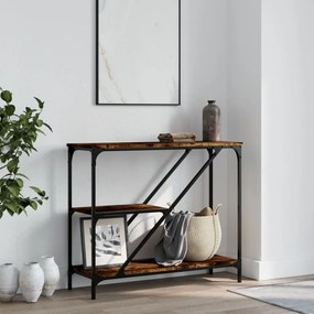 vidaXL Mesa consola 88,5x30x75 cm derivados de madeira carvalho fumado