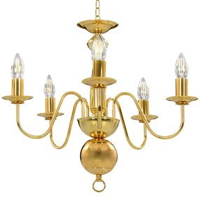 Lustre de 5 lâmpadas E14 dourado