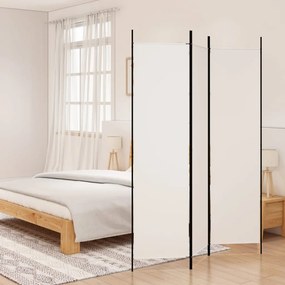 vidaXL Divisória/biombo com 3 painéis 150x200 cm tecido branco