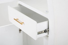 Aparador Venus com 2 Portas e Gaveta – 60x32x133 cm – Branco e Dourado