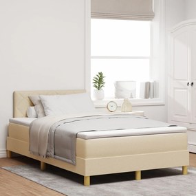 Cama Box com Molas com Colchão Creme 120x200 cm Tecido
