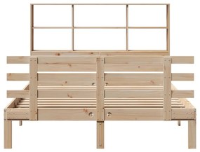 Cama com estante sem colchão 140x200 cm pinho maciço