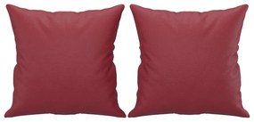 Sofá 2 lugares +almofadas 120cm couro artificial vermelho tinto