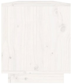 Móvel de TV 110,5x34x40 cm madeira de pinho maciça branco